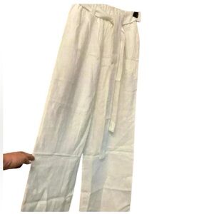 Linen‎ wide leg flowing pants with belt, new without tag, size small
